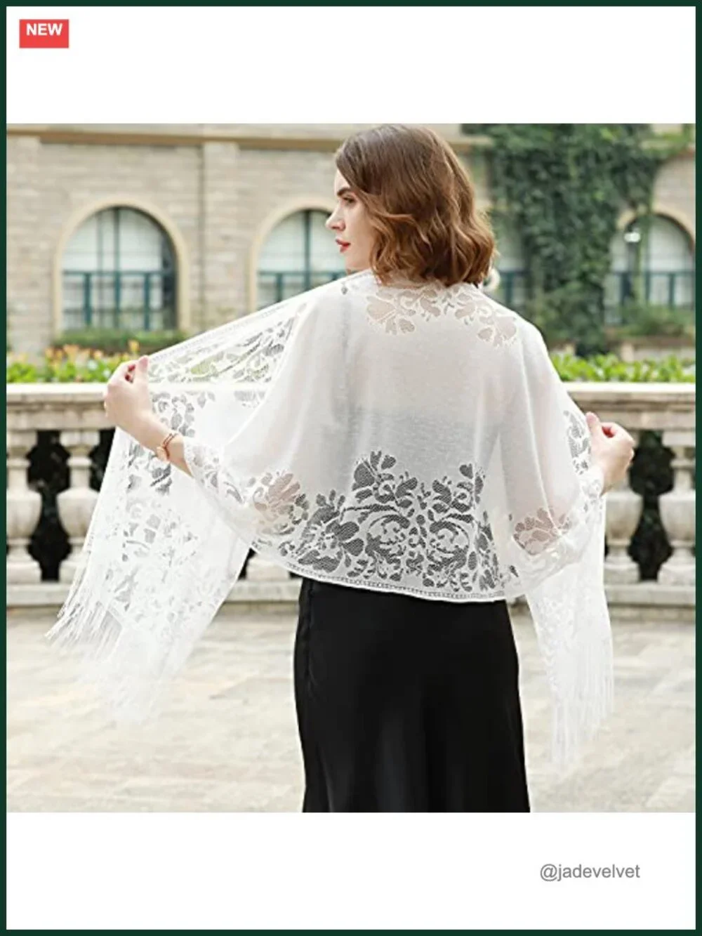 Evening Shawl Wrap for Wedding Formal Dress Pashmina Fringe Lightweight 24x75